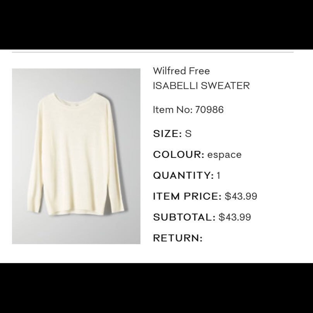 Aritzia white sweater